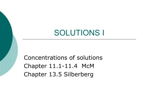 SOLUTIONS I