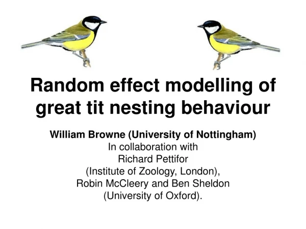 Random effect modelling of great tit nesting behaviour
