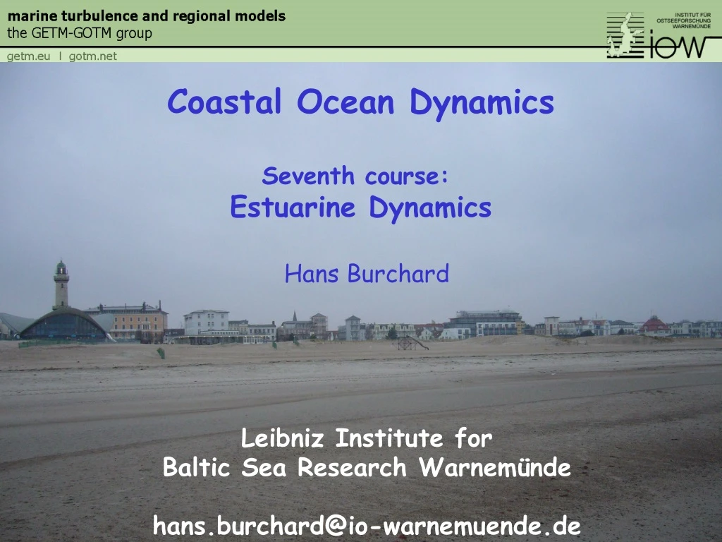 coastal ocean dynamics seventh course estuarine