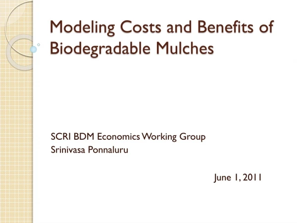 Modeling Costs and Benefits of Biodegradable Mulches