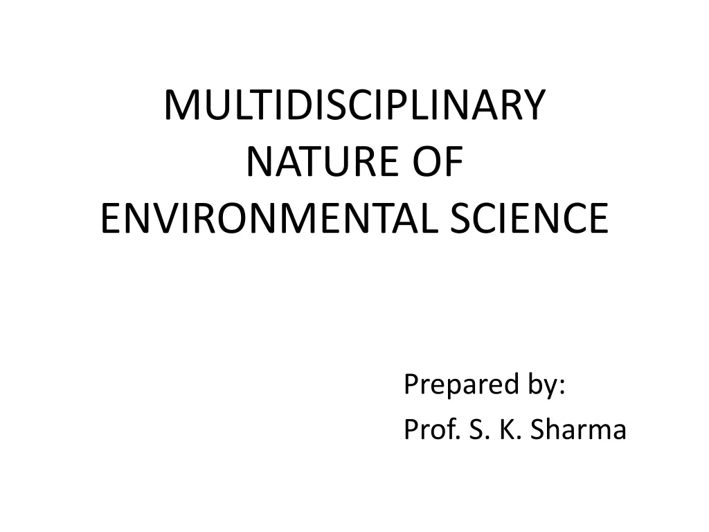 multidisciplinary nature of environmental science