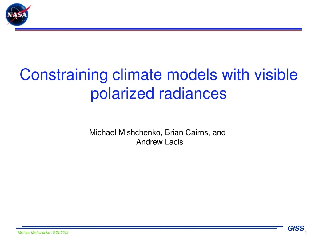 constraining climate models with visible polarized radiances