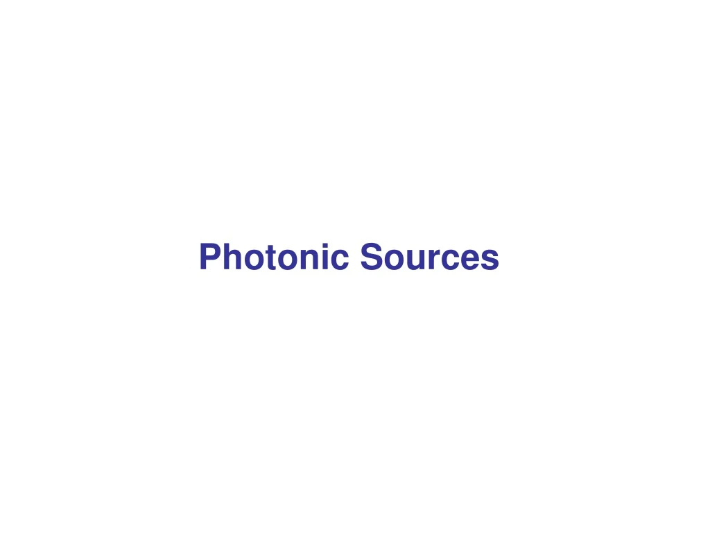 photonic sources