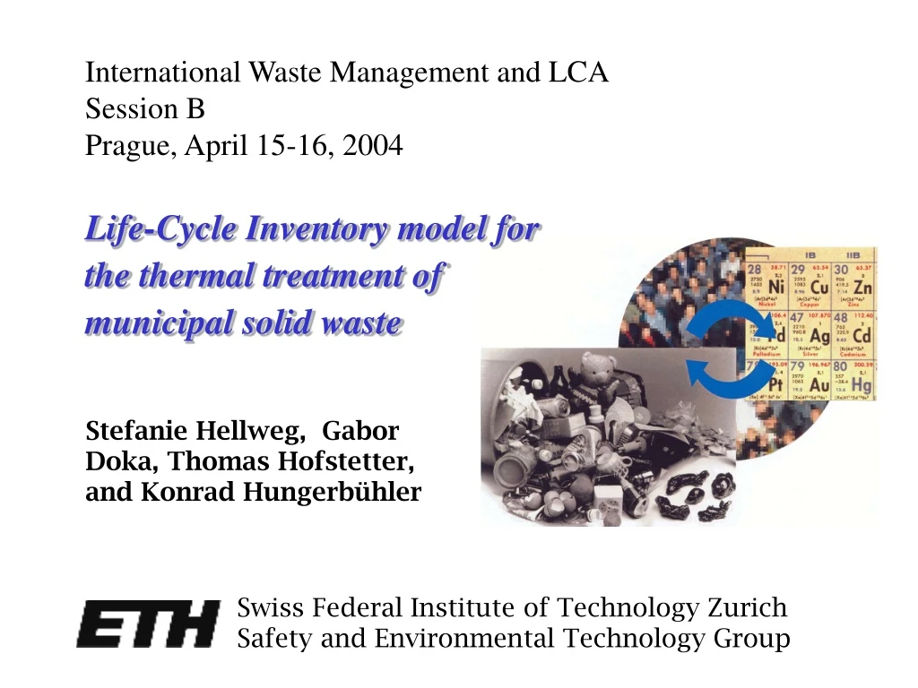 life cycle inventory model for the thermal treatment of municipal solid waste
