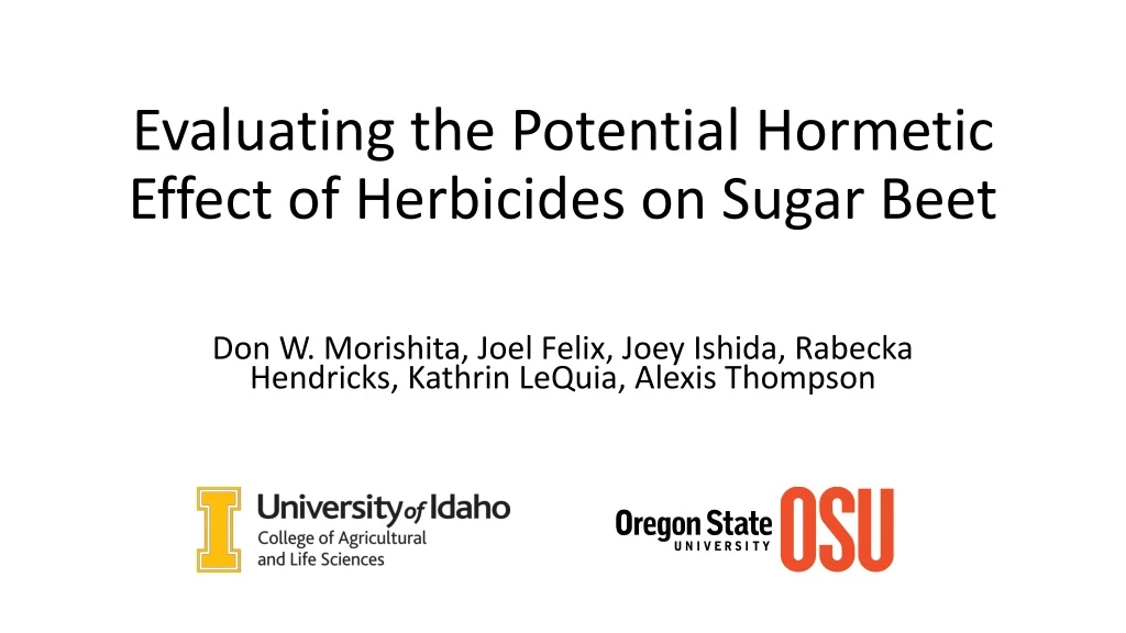 evaluating the potential hormetic effect of herbicides on sugar beet