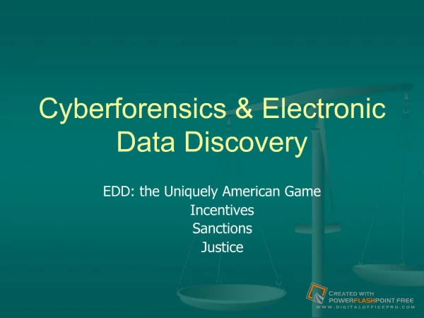 Cyberforensics &amp; Electronic Data Discovery