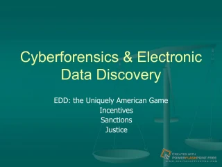 Cyberforensics &amp; Electronic Data Discovery - slide 1