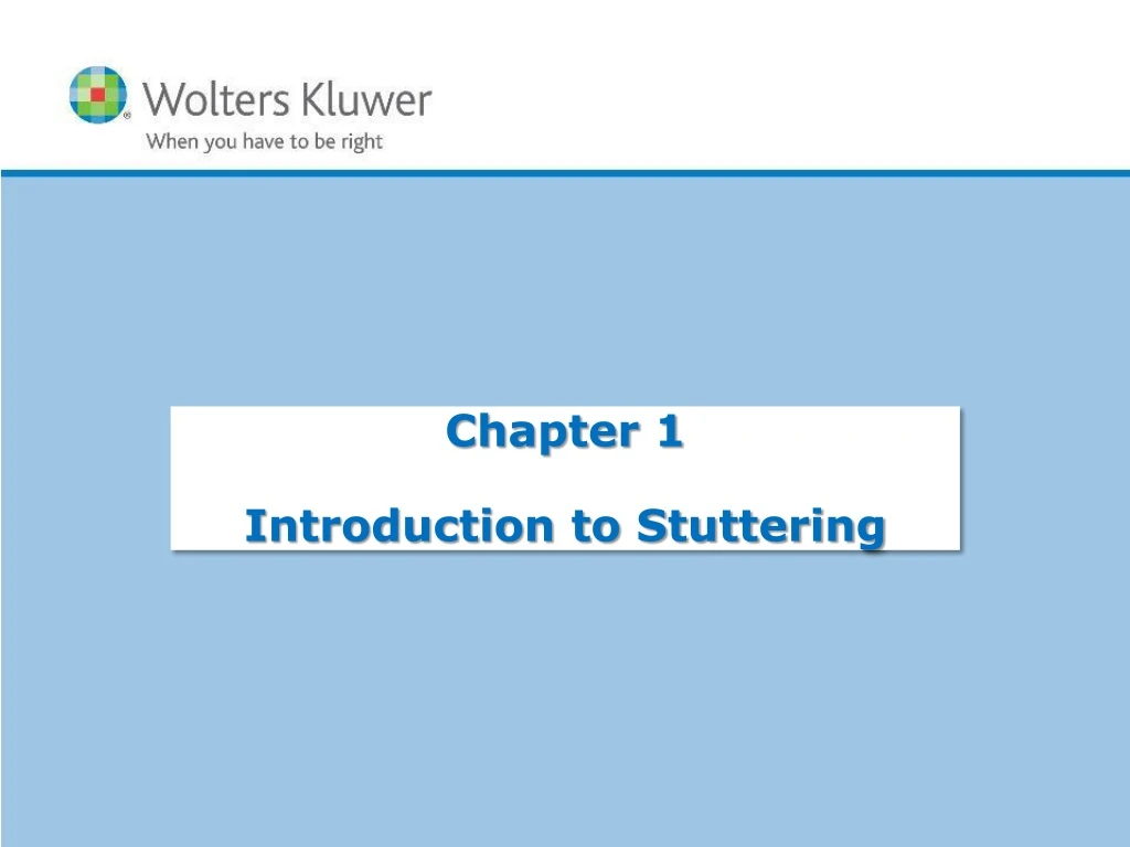 chapter 1 introduction to stuttering