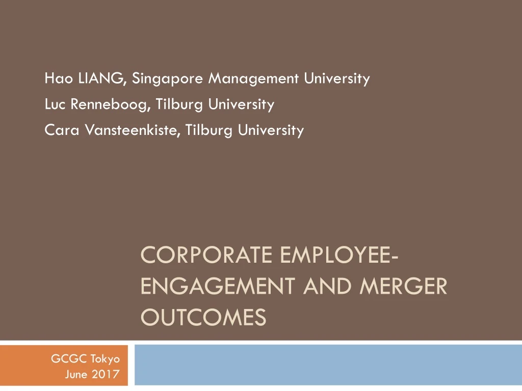 corporate employee engagement and merger outcomes