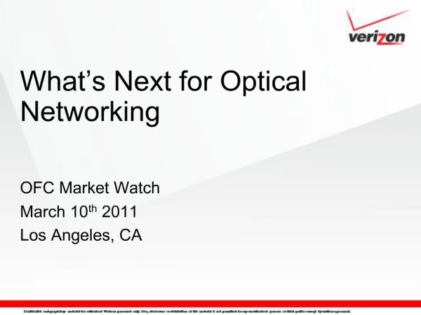 What s Next for Optical Networking