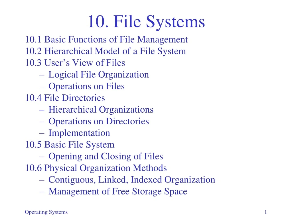 10 file systems