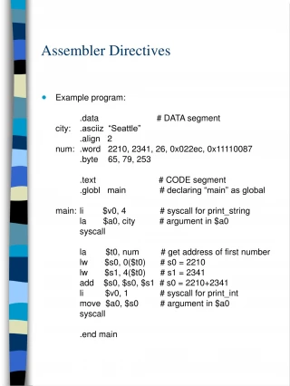 Assembler Directives - slide 1