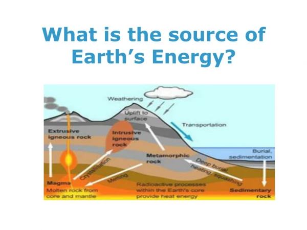 What is the source of Earth’s Energy?