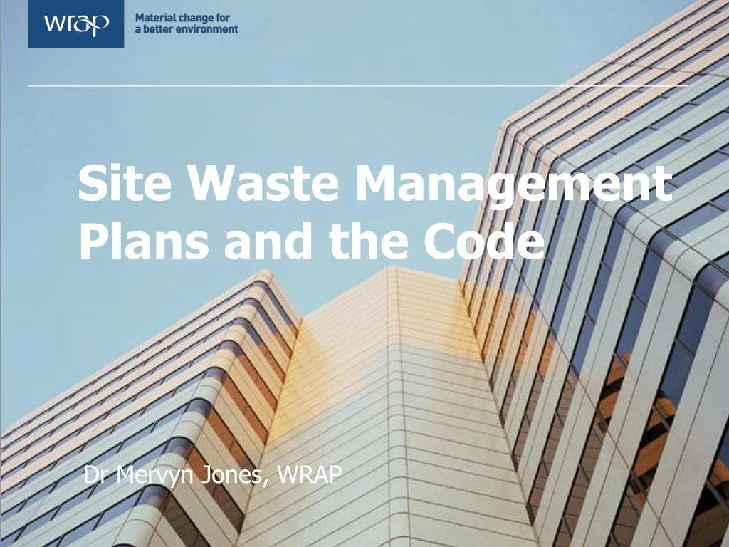 site waste management plans and the code