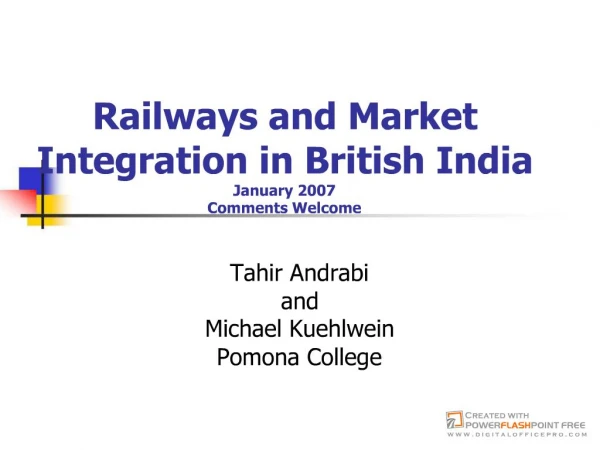 Railways and Market Integration in British India