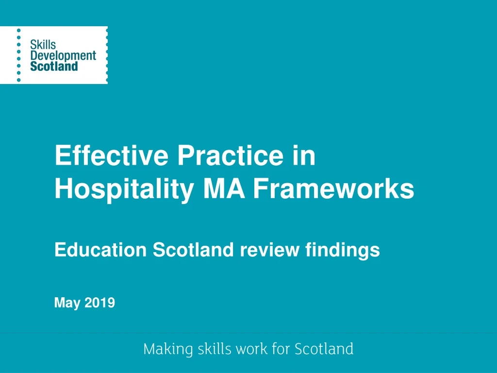 effective practice in hospitality ma frameworks
