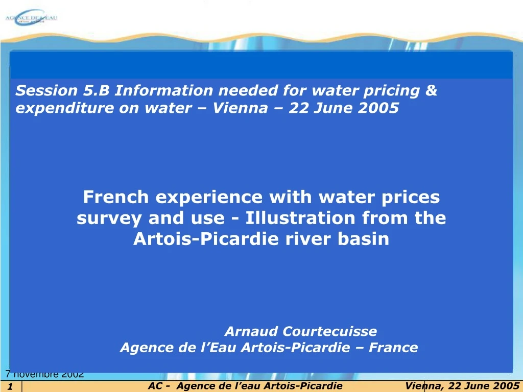 session 5 b information needed for water pricing