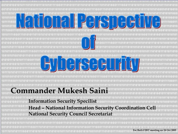 NSCS National Perspective of Cybersecurity