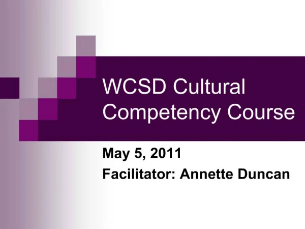 WCSD Cultural Competency Course