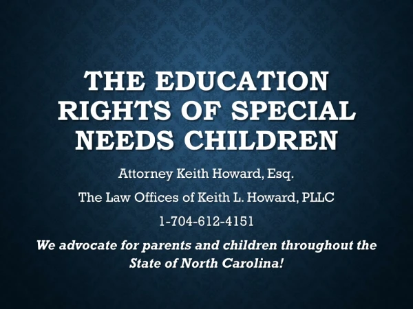 the education rights of special needs children