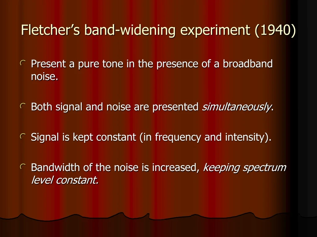 fletcher s band widening experiment 1940