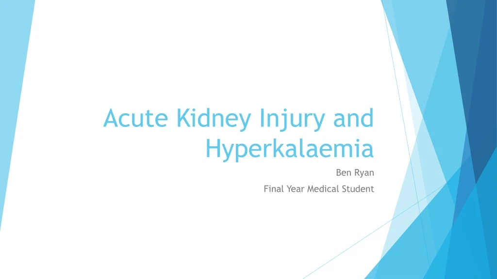 acute kidney injury and hyperkalaemia