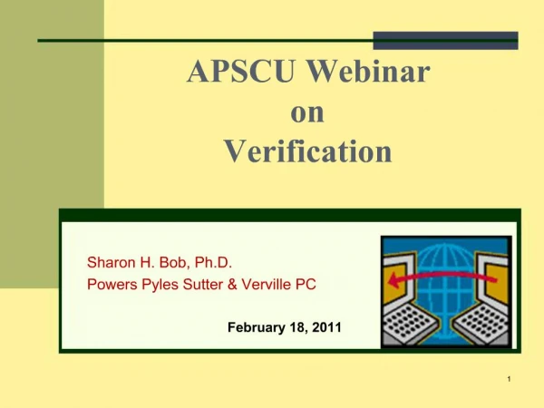 APSCU Webinar on Verification