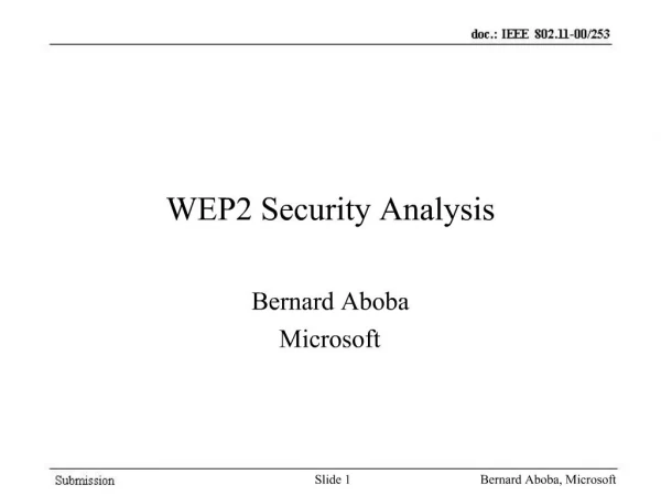 WEP2 Security Analysis