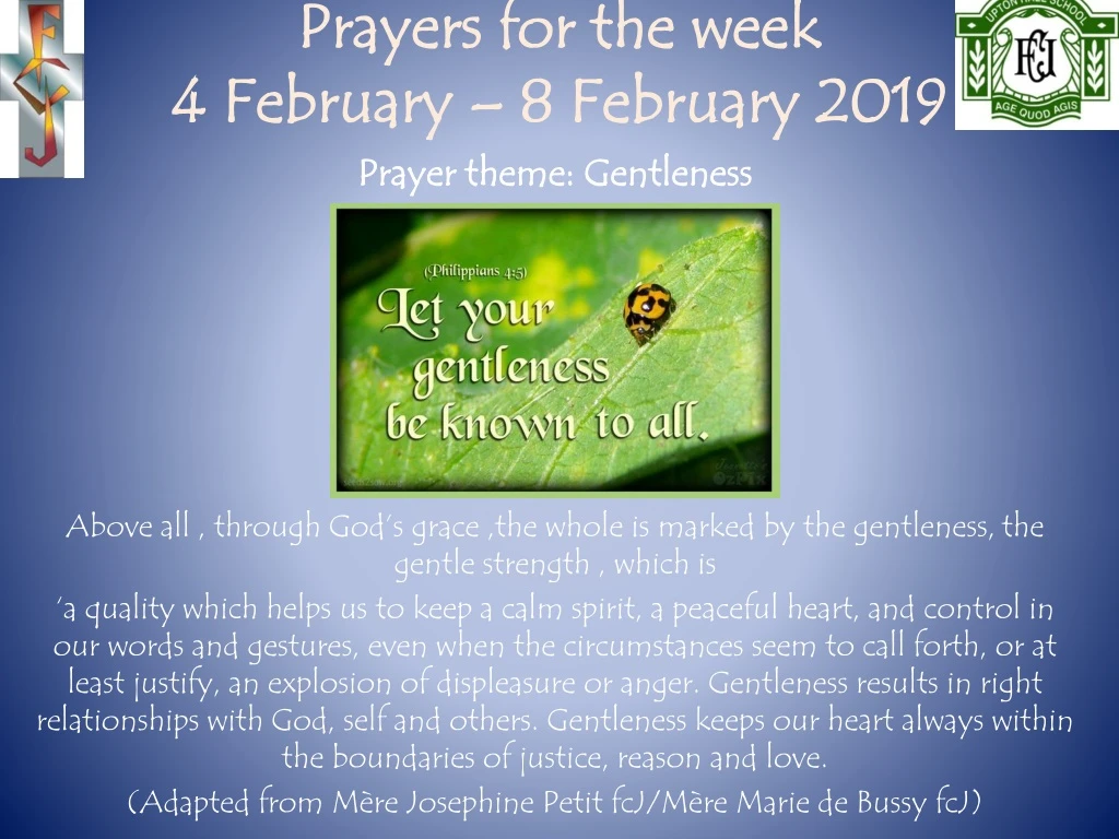 prayers for the week 4 february 8 february 2019