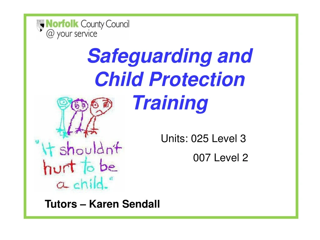 safeguarding and child protection training