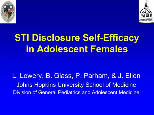 STI Disclosure Self-Efficacy in Adolescent Females