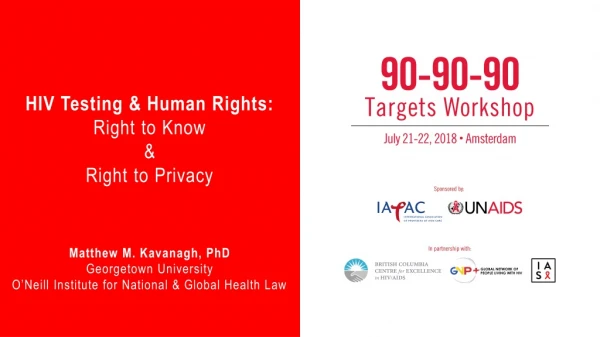 HIV Testing &amp; Human Rights: Right to Know &amp; Right to Privacy