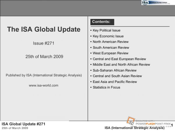 The ISA Global Update