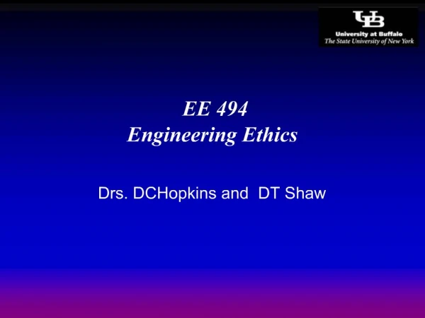 EE 494 Engineering Ethics