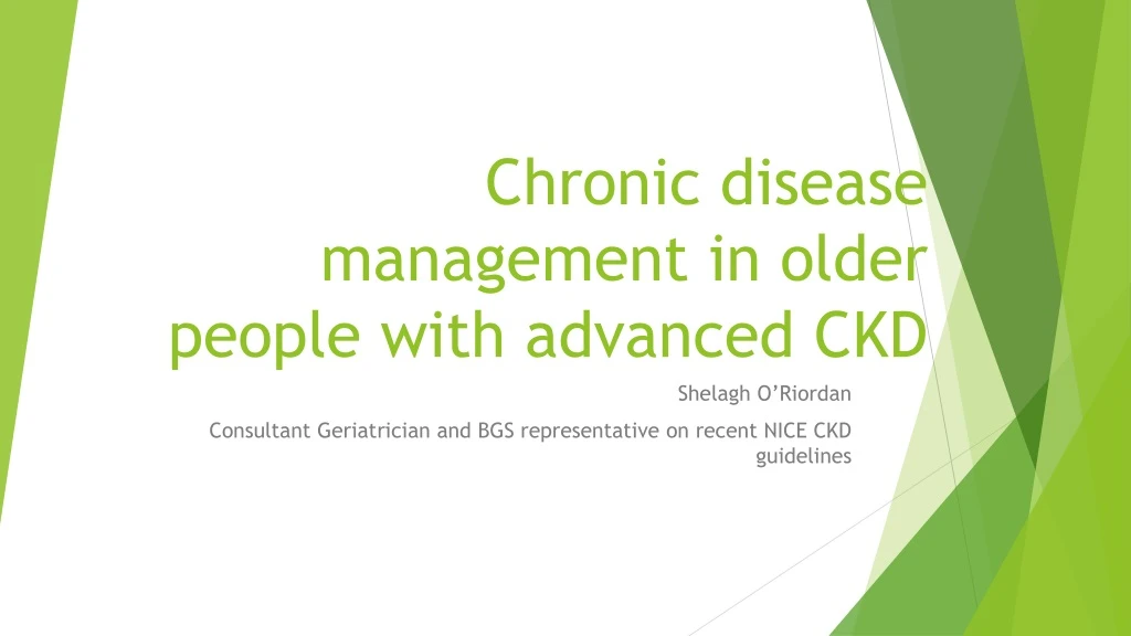 chronic disease management in older people with advanced ckd