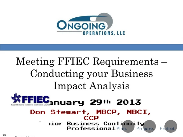 Meeting FFIEC Requirements – Conducting your Business Impact Analysis