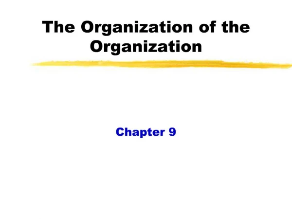 The Organization of the Organization