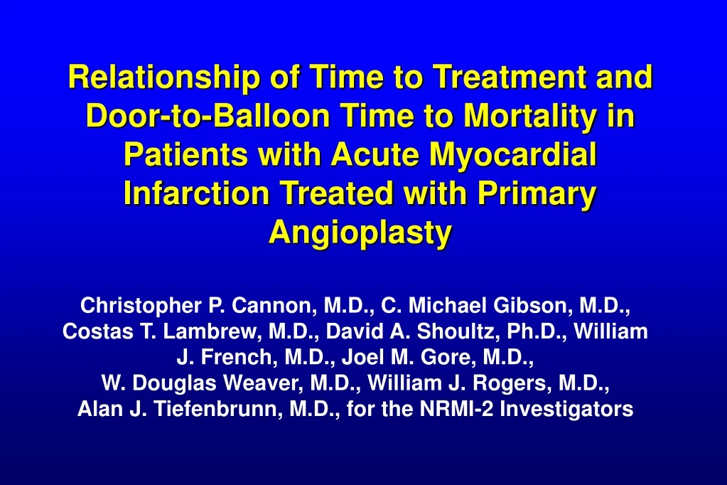 relationship of time to treatment and door