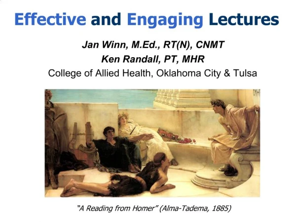 Effective and Engaging Lectures