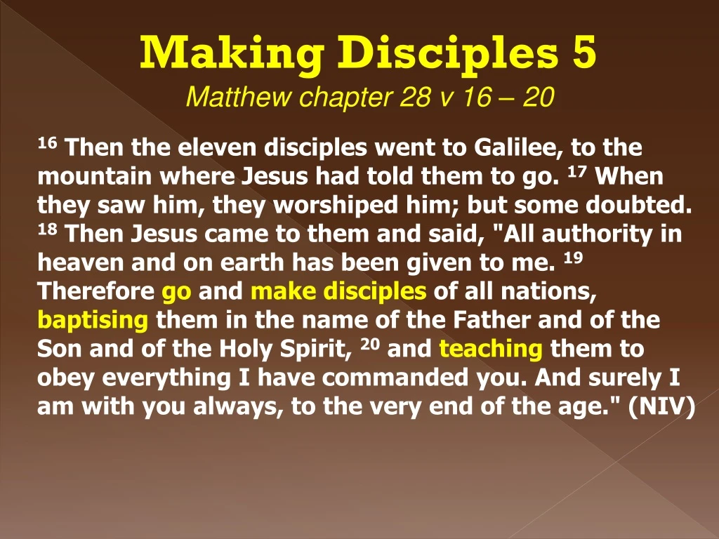 making disciples 5 matthew chapter