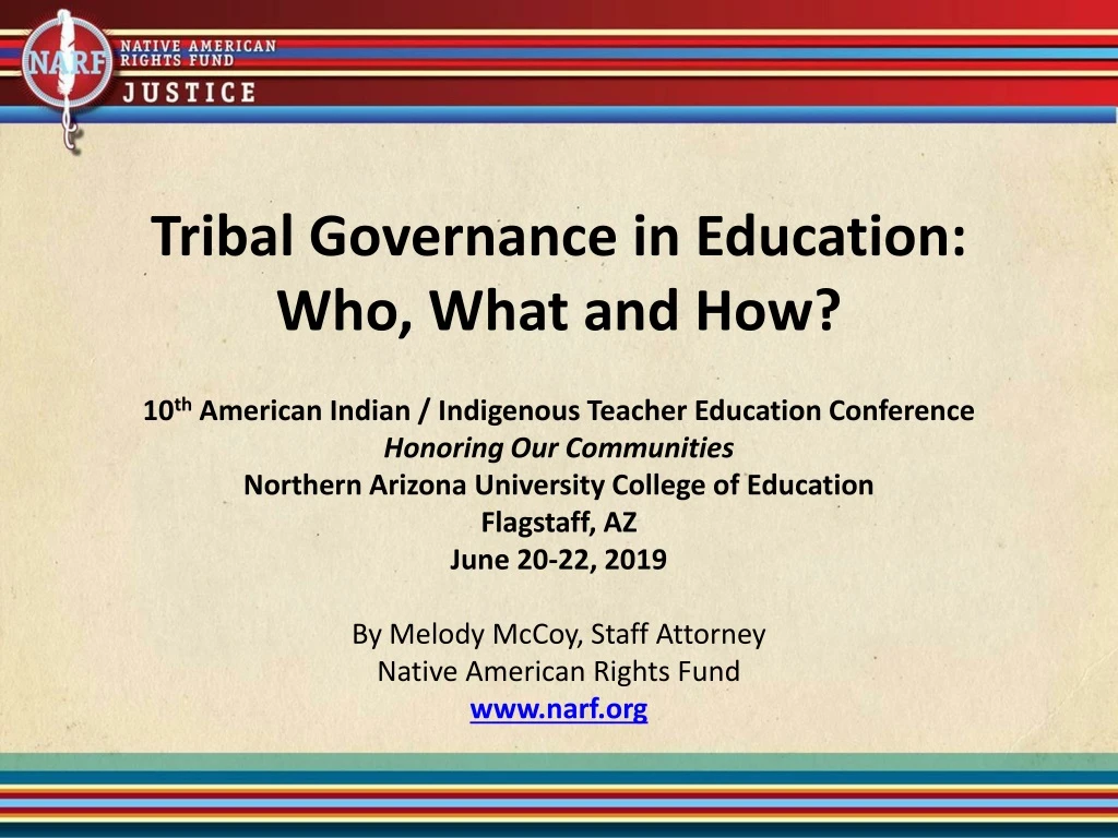 tribal governance in education who what