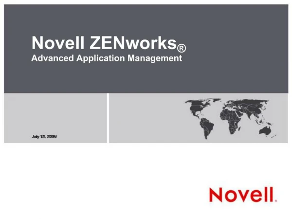 Novell ZENworks Advanced Application Management