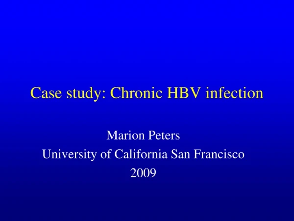 Case study: Chronic HBV infection