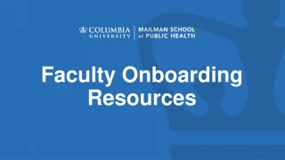 Faculty Onboarding Resources