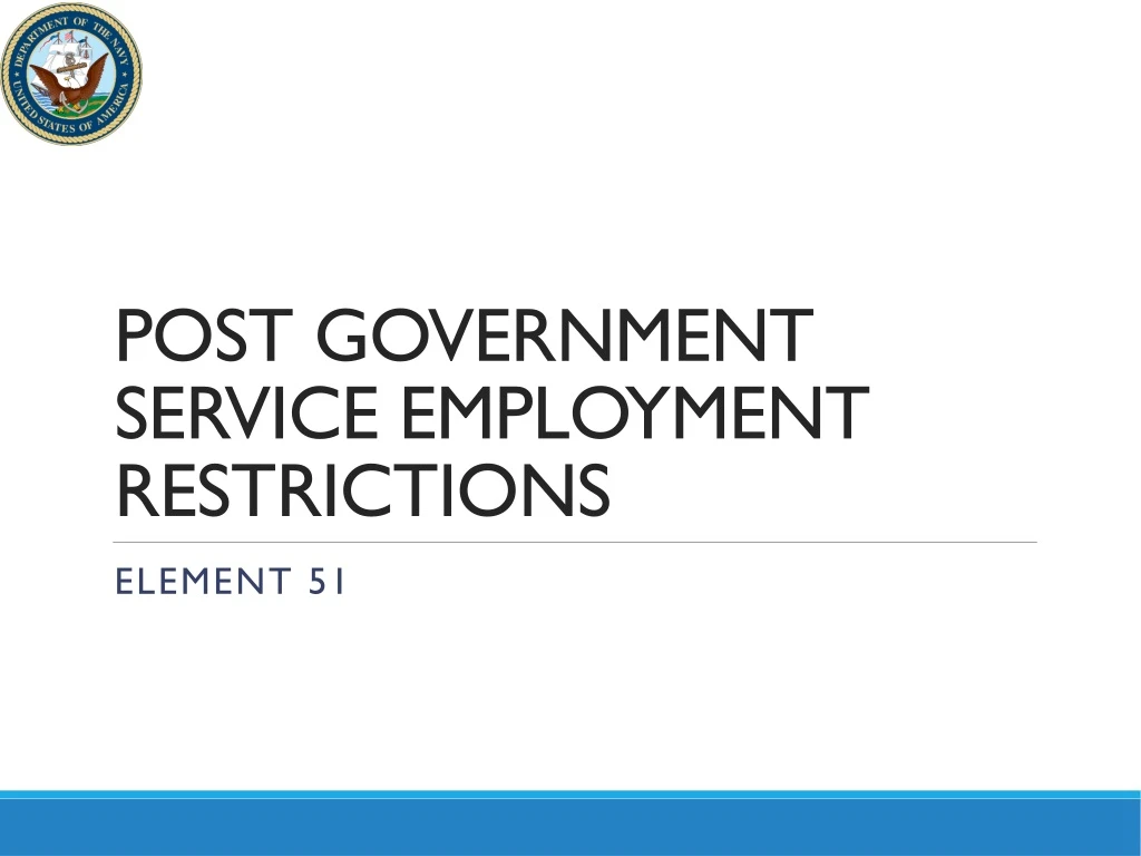 post government service employment restrictions