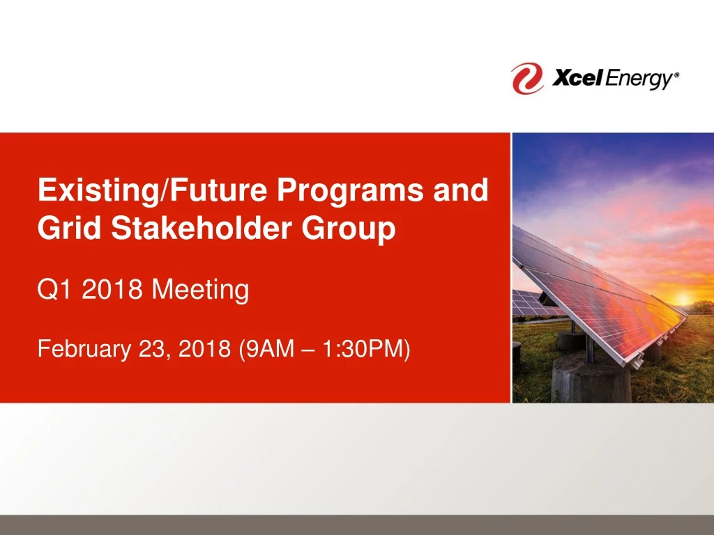 existing future programs and grid stakeholder