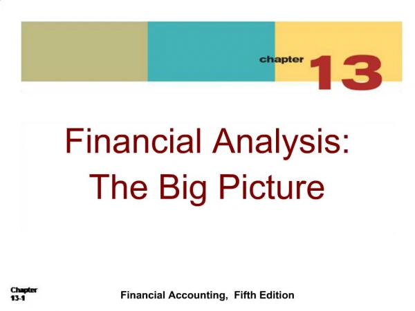 Financial Analysis: The Big Picture