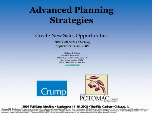Advanced Planning Strategies Create New Sales Opportunities