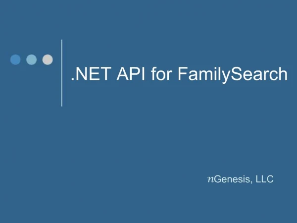 API for FamilySearch