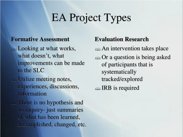 EA Project Types